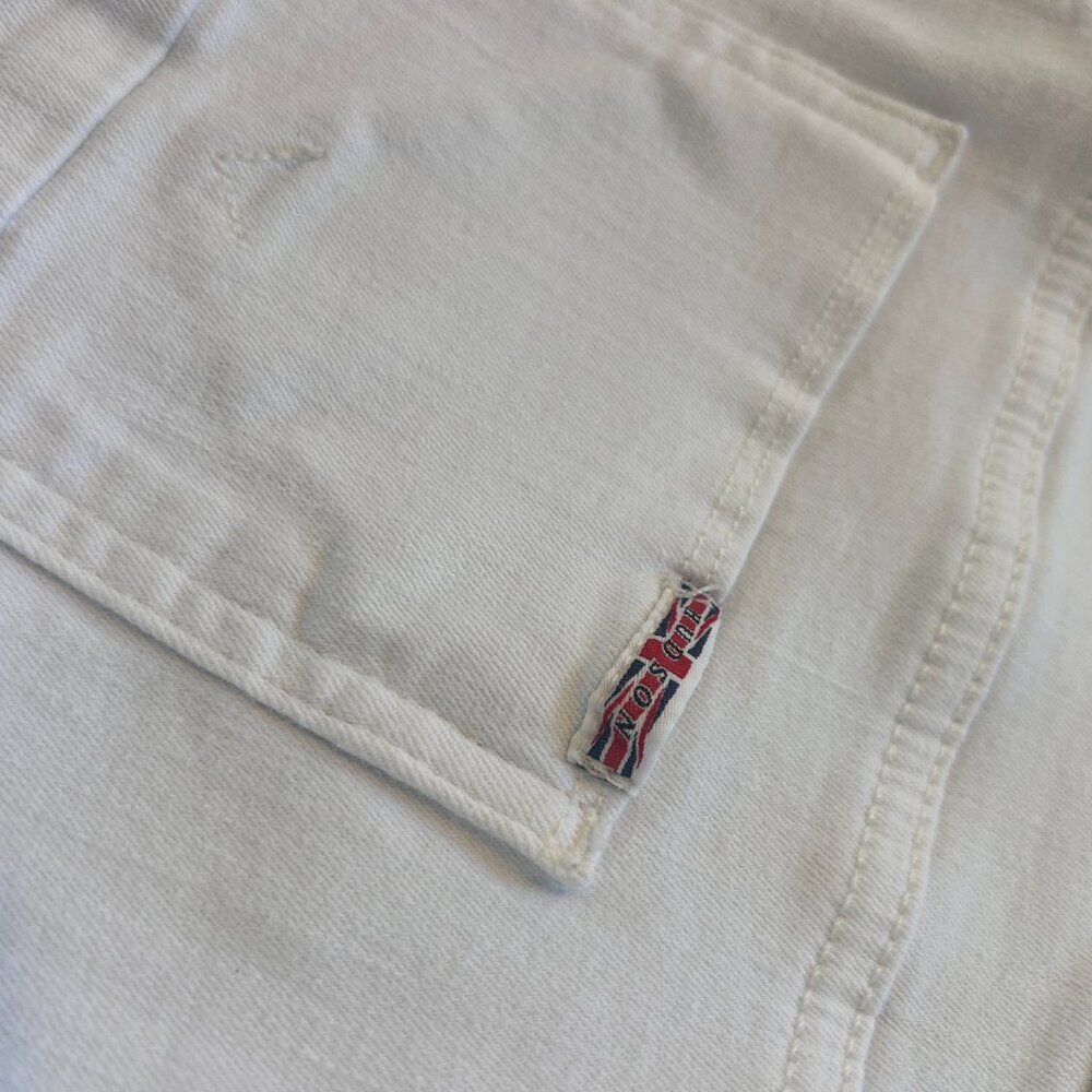 HUDSON Mia Five Pocket Midrise Flare Jeans in White Women's Size 32 - Picture 4 of 8